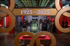 不雅众正在抚玩青铜莲鹤方